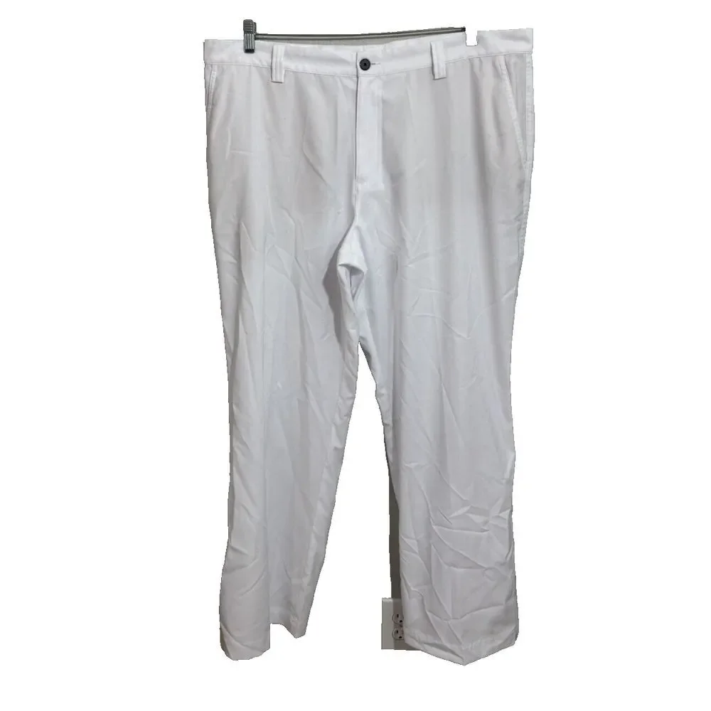 Adidas Pants Mens 40x32 White‎ Golf Performance Stretch Chino Tennis Climalite
